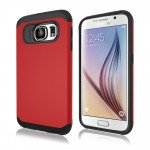 Wholesale Samsung Galaxy S6 Slim Fit Armor Hybrid Case (Red)